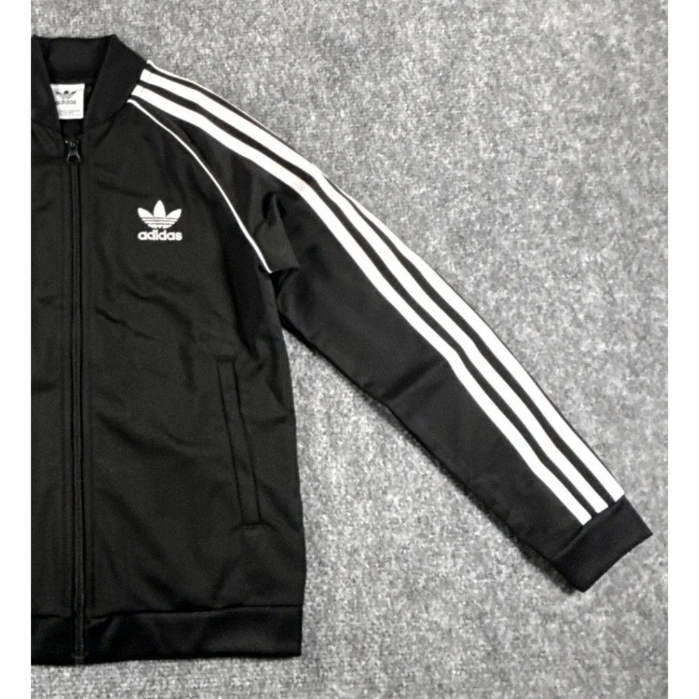 Adidas Originals SST Track Jacket Youth Small 9-10 Yrs Black White Full Zip NWT